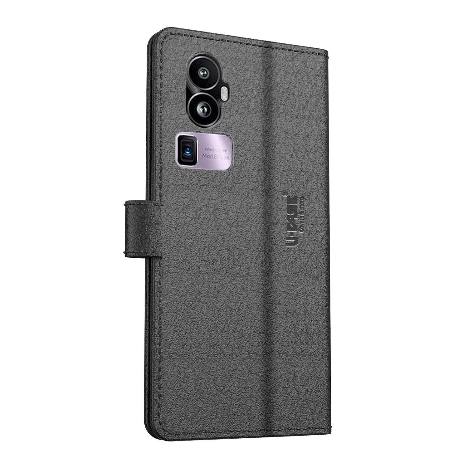 U-CASE Flip Cover for Oppo Reno 10 Pro Plus 5G Vegan Foldable Stand & Pocket Magnetic Closure - Aibex